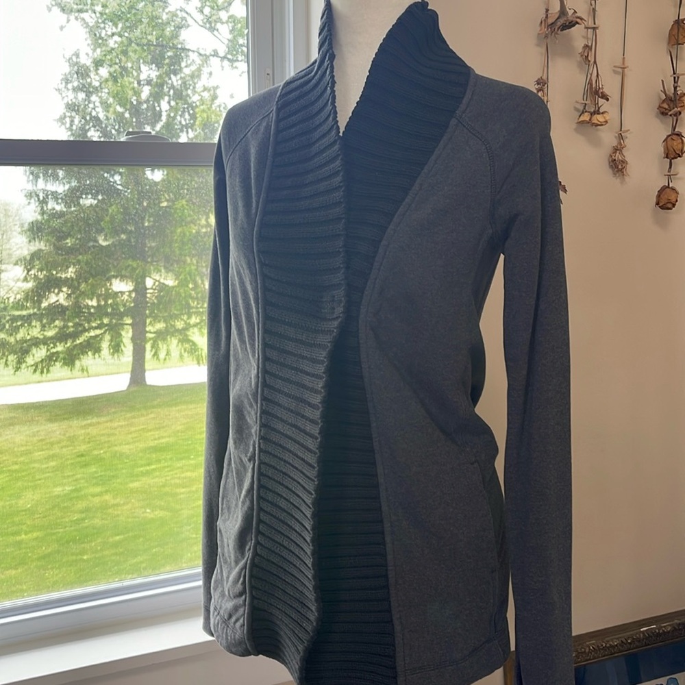 Lululemon Gray Open Front Cardigan